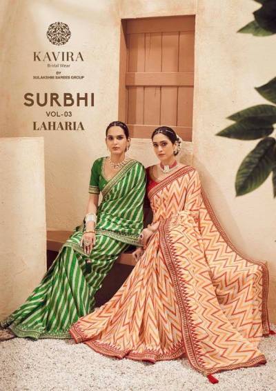 Surbhi Vol 3 Laharia By Kavira Fancy Digital Printed Saree Collection